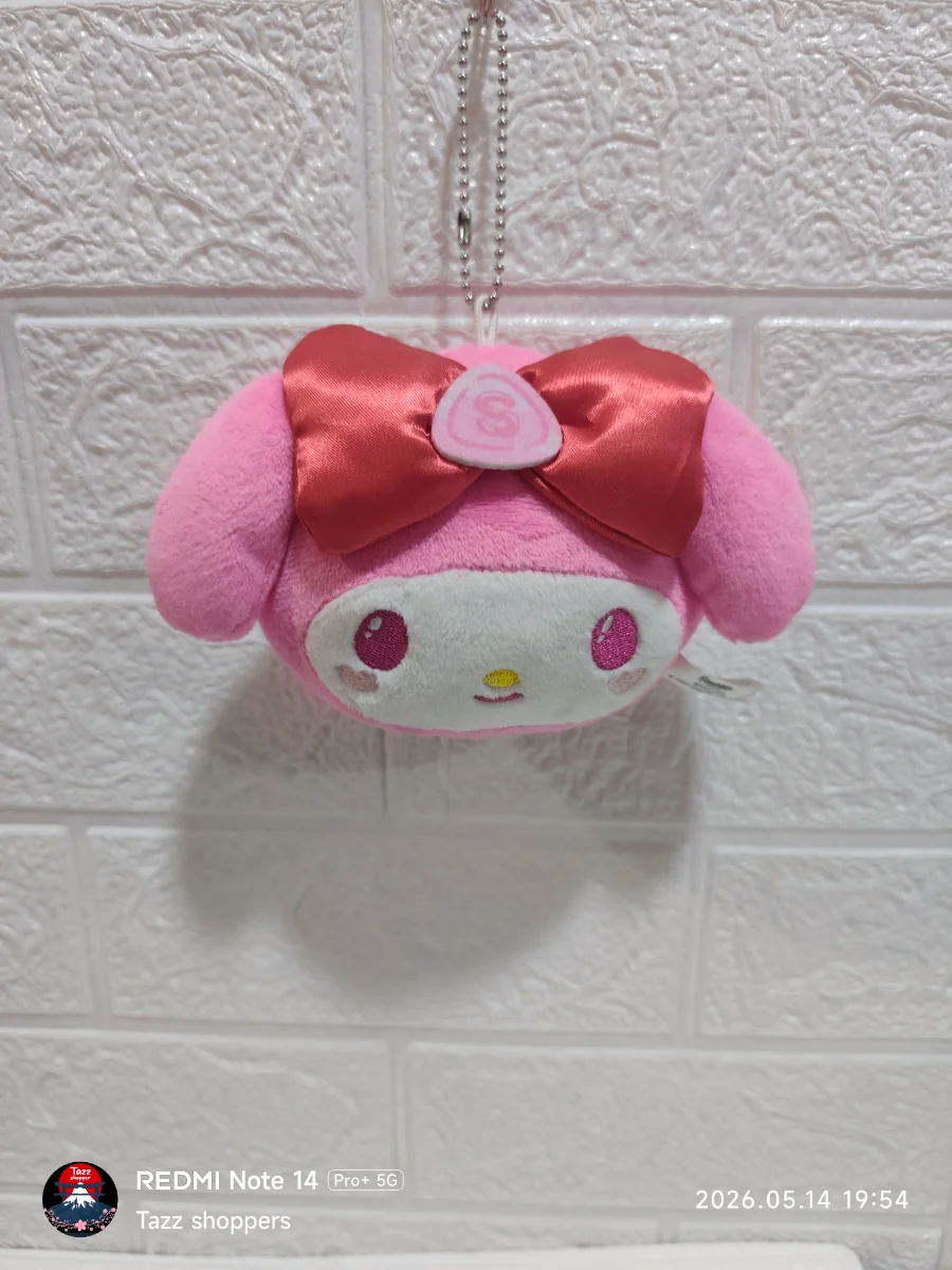 Llavero de Peluche My Melody Face Mascot Lazo Satinado - Colección Sanrio Original