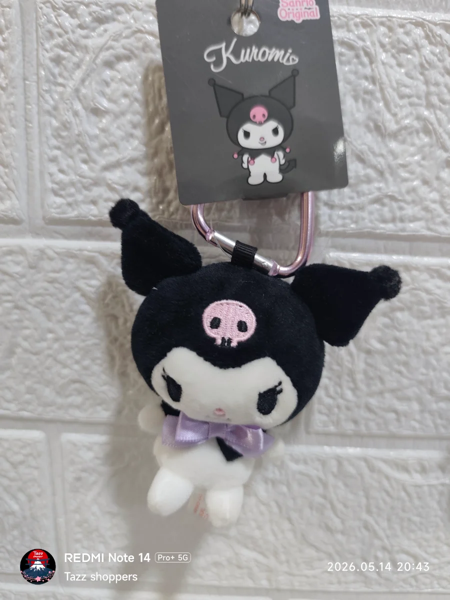 Llavero de Peluche Kuromi Classic Lazo Satinado Morado - Colección Sanrio