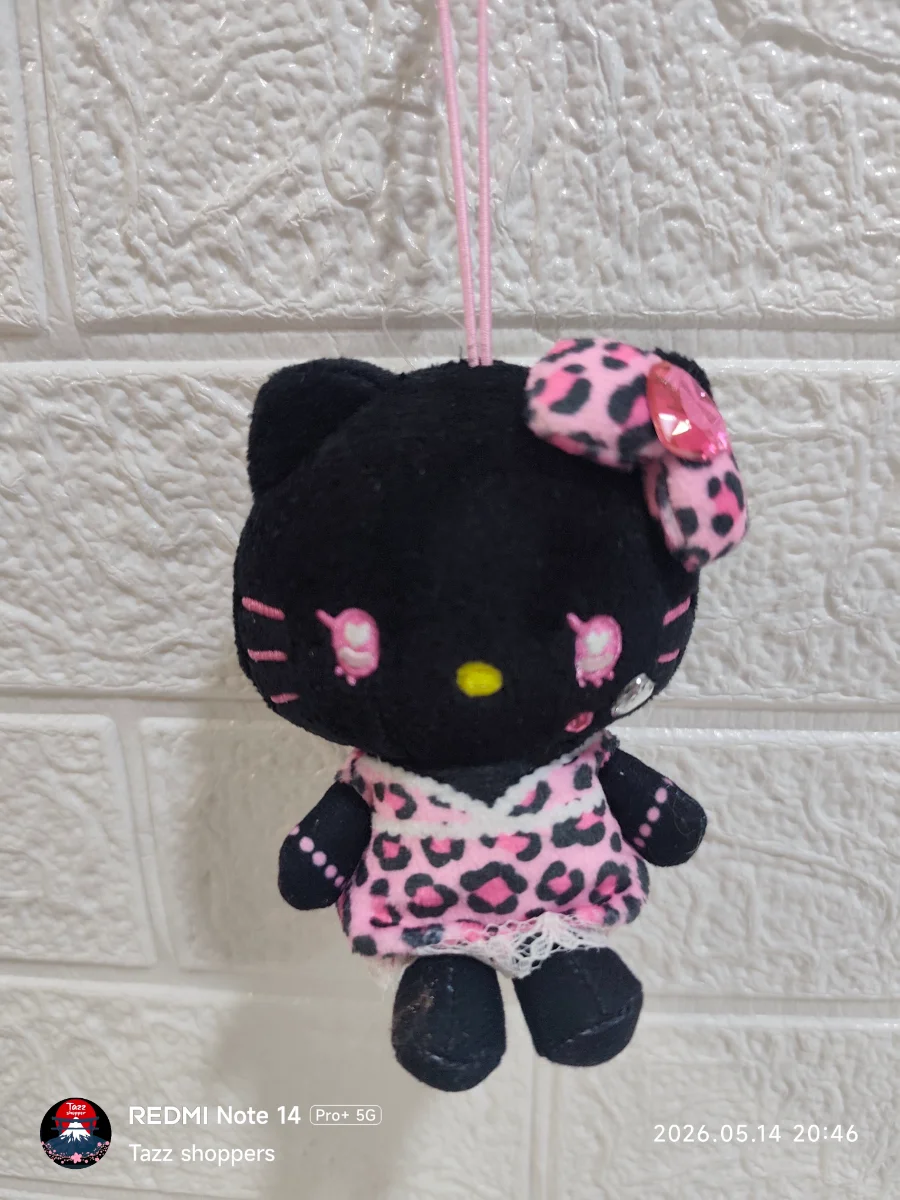 Llavero de Peluche Hello Kitty Kuro Leopard Gyaru - Colección Sanrio