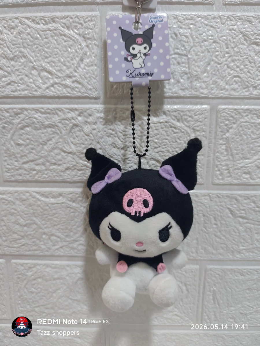Llavero de Peluche Kuromi Classic Lazo Morado - Colección Sanrio Original