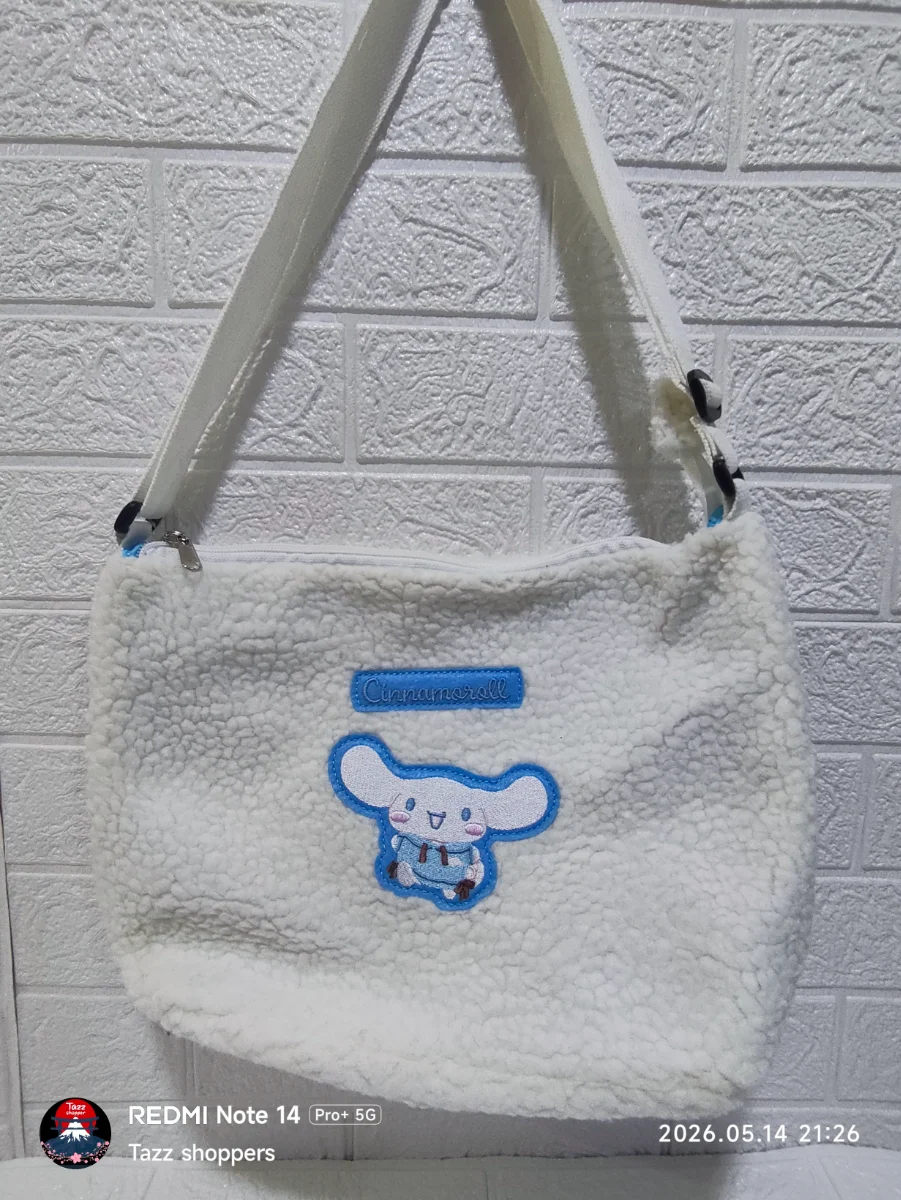 Bolso de Hombro de Felpa Sanrio – Cinnamoroll Fluffy Boa White
