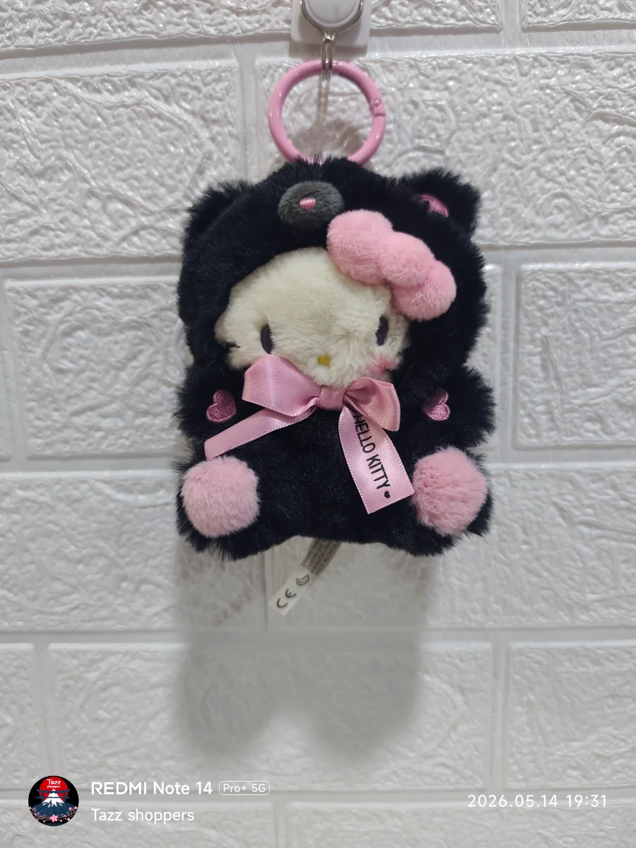 Llavero de Peluche Hello Kitty Traje de Gato Negro - Colección Sanrio